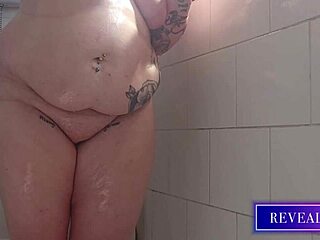 Curvy Babe's Intense Shower Masturbation with Powerful Water Jet on Wet Pussy