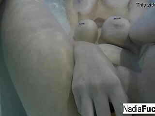 sexy nadia enjoys a relaxing bath with her fun rubber duckies collection