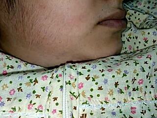 I felt so thrilled helping my Indian lover cum fast in my panties while we waited outside