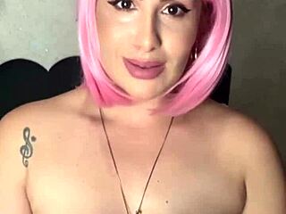 Guiding your handjob while I masturbate all pink and fragrant with my wet pussy as curvy Brazilian milf