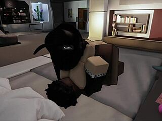the submissive slut loves that big black cock in roblox condo