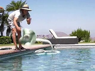 Horny Big Tits Anal Lover Silvia Sage, Caught With Toy, Gets Real Ass Fuck By Pool?