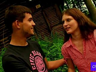 Karolina and Evzen explore intimate moments in free college video.