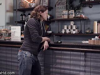 feeling so passionate as hot long leg brunette rides boss's cock in couple sex