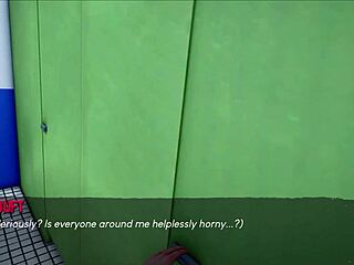 Experience intense 3D blowjob action happening right in the steamy bathroom setting.