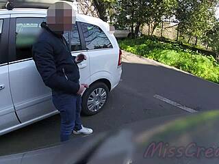 Hey, check this wild street dick flash with cfnm blowjob and cum in mouth near bystanders!