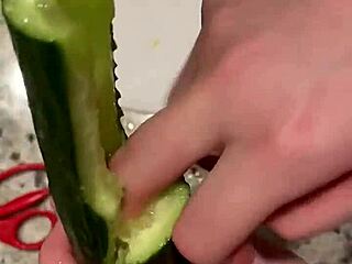 Intense Slut Takes Zucchini Deep In Wild Session