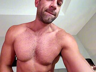 The buff muscle stud gets naked in the bedroom and fucks you missionary style in this pov video