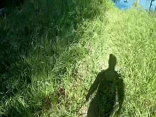 Hey, this petite girl was lost in the forest screaming for help, but she ended up deepthroating my monster cock outdoors