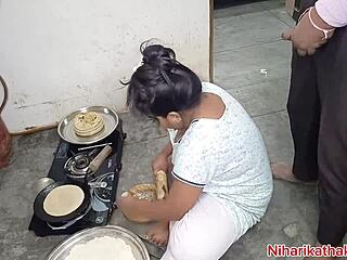 Desi babe gets fucked doggystyle in kitchen first time