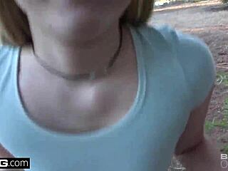 Alyssa cole is sucking cock in the park