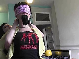 Two brunette goth girls explore all kinds of kinky activities around the house