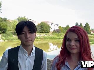 Personal sentence feeling excitement as sexy redhead miss olivia showed red lingerie and fucked in public