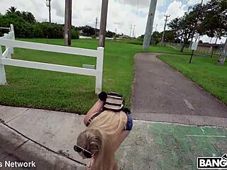 Pornstar Potential Blonde With Shaved Pussy Gives Blowjob And Gets Facial On Bus