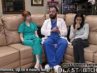 Ditria Rose's creampied pussy throbs under nurse's vibrator domination