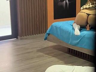 pervert catches girl fingering asshole and jerks off secretly