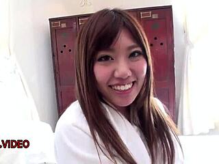 shaved pussy teen chisa hoshino fingered deeply yet fucked hard in both tight holes