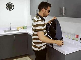 Curly brunette fishnet strippers rip clothes for ffm tit balloon group.