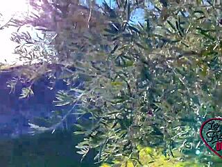 Intense french brunette slut enjoys hardcore anal assfucking in european threesome group.