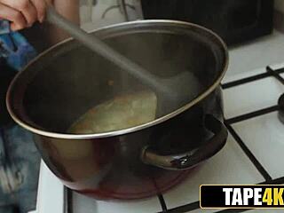 Old Man Pays to Pound Son's Tight Girlfriend Desk Fuck