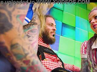 Whoa, check out this wild alternative costume anal 4-some with double penetration, face fucking, and facial cumshots 😈