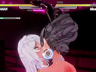 Detailed lesbian game battle with intense encounters