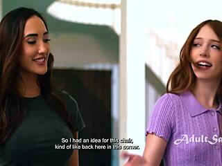 The milf spends time with the neighbor's young woman Chloe Amour Myra Moans in a friendly way