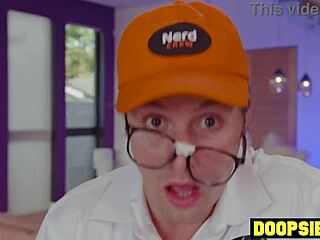 Two Horny Technicians Caught And Punished By Busty Milf!