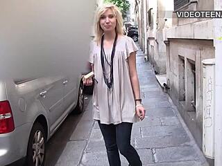 hey vicky toys tight pussy in first porn casting