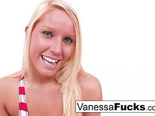 Sexy Blonde Vanessa Fingers Tight Wet Pussy In Cage Solo Tease