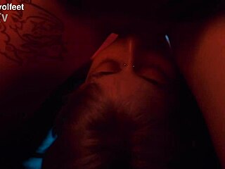 Girls craving wet feet licking pussy worship over cock 👅💦