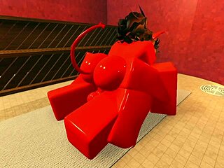 demon girl seduces with oiled body monster sex in sauna