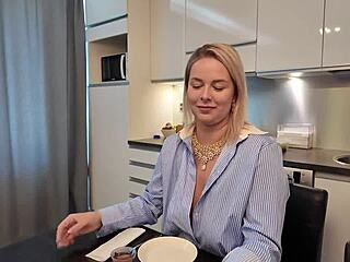 Fucking Curvy Blonde Milf Alone At Home!