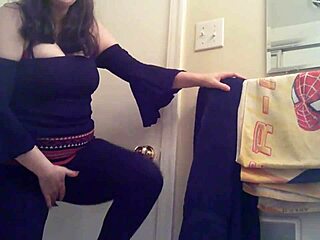 horny chubby slut teases in bondage gear solo play compilation