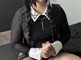 Latina neighbor bound in shibari ropes teases with dirty talk and big ass