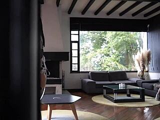 that wild latina maid dives into a hot threesome fuck with lingerie and orgasms