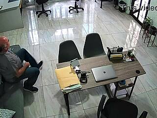 Latina amateur rides old man's cock after living room handjob