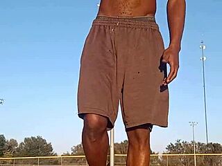 i taste the fresh dorm air during my athletic brunette workout