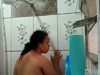 Hot Latina Brunette Shows Off Wet Pussy in Shower