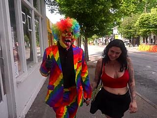 Josie Jaxxon Cheats With Gibby Clown's Big Black Cock Outdoors