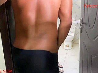 watch me fuck busty babe's wet ass in bathroom