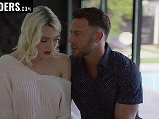 skinny blonde milf rides cock till pussy overflows with cum