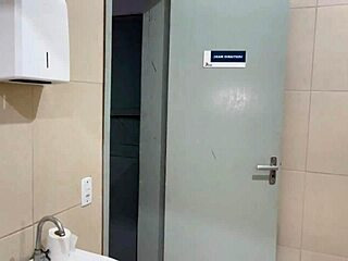 Brazilian wife fucked by coworker in office locker room with husband watching