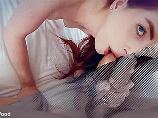 Aria Carson's soft skin glows as redhead teen rims and fucks older stud passionately!