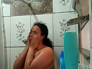 Hot Latina Brunette Shows Off Wet Pussy in Shower