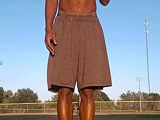 i taste the fresh dorm air during my athletic brunette workout