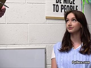 I can't believe this officer is fucking my perky teen mouth so deep at work