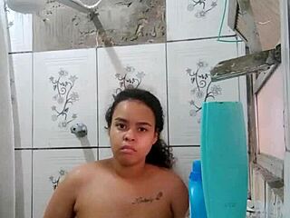 Hot Latina Brunette Shows Off Wet Pussy in Shower