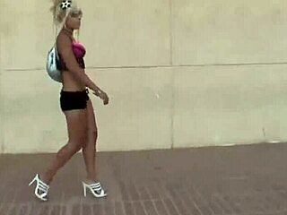 getting fucked doggystyle on the road to ibiza with shaved pussy cumshot