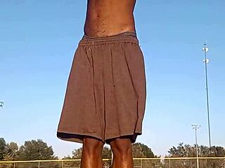 i taste the fresh dorm air during my athletic brunette workout